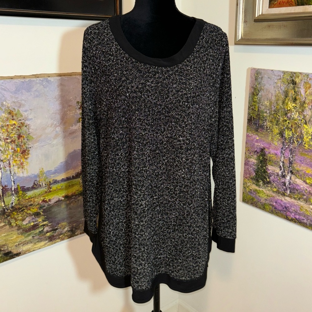 CJ Banks Black and Gray Women's Top
